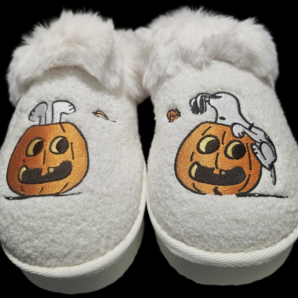 Cozy Pumpkin Ghost Slippers